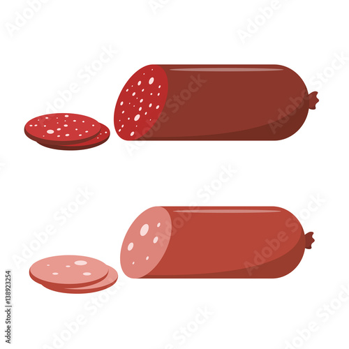 Set of meat food Isolated on white background