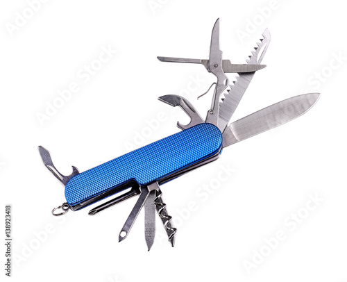 Cuadro en lienzo Knife multi-tool, isolated on white background.
