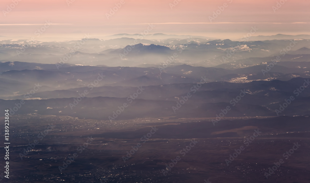 Aerial view of Ceahlau Massif in Romanian Carpathians Aerial view of Ceahlau Massif in Romanian Carpathians