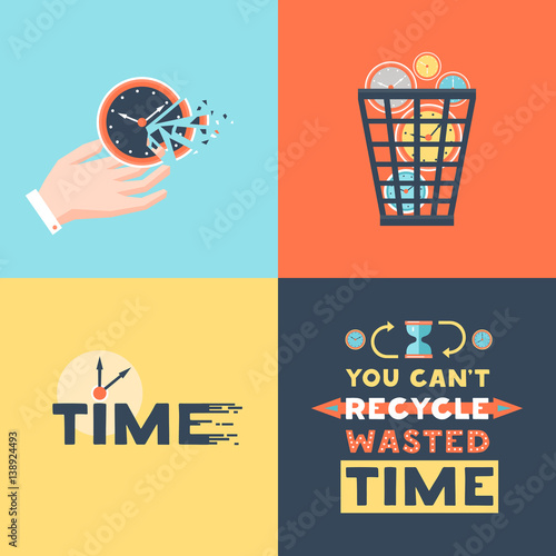 Wasted Time 4 Flat Icons Square 