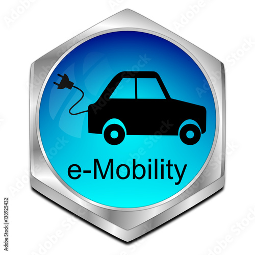 e-Mobility Button - 3D illustration