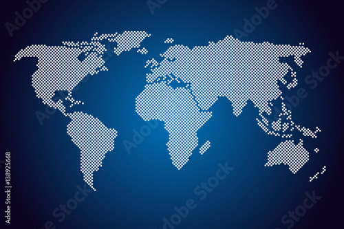 Dotted world map vector illustration