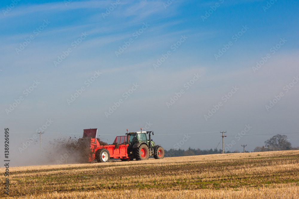tractor ploughing field tractor ploughing field
