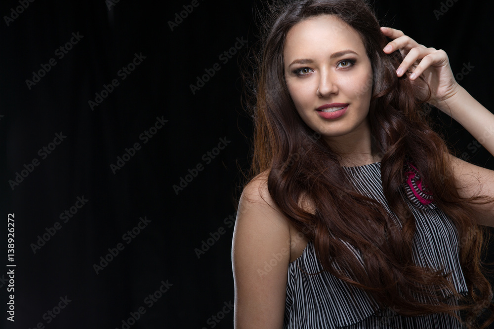 young woman with longl hair young woman with longl hair