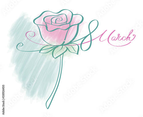 Obraz na płótnie 8 March Women's day greeting card calligraphy w salonie