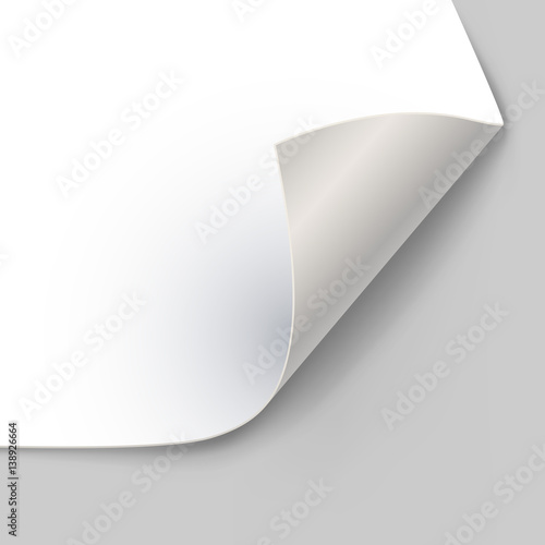 Wallpaper Mural Paper page corner curl with shadow vector template.