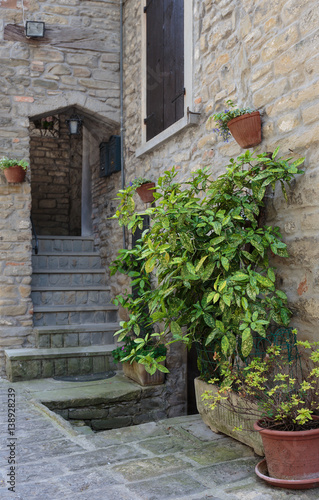 Patio in the old town in Italy