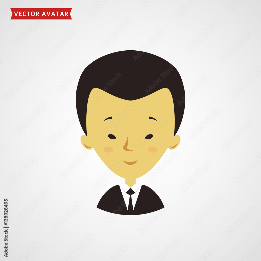 Face of asian man. Businessman avatar.