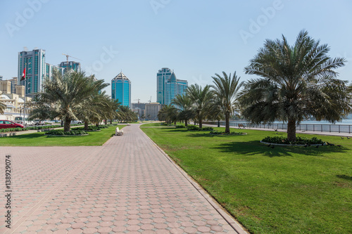 View of the embankment of Sharjah Creek