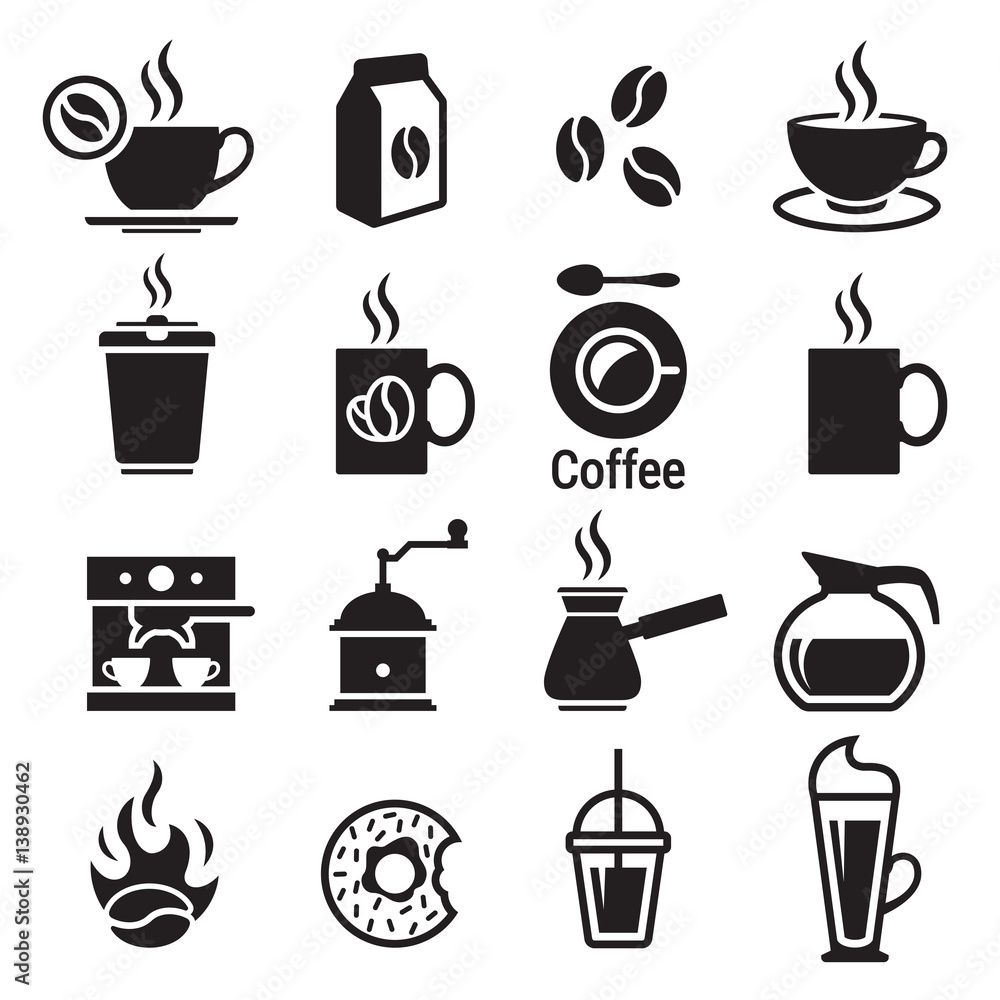 Coffee icons set Coffee icons set