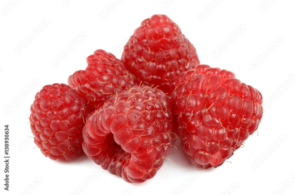 Raspberries on a white background Raspberries on a white background