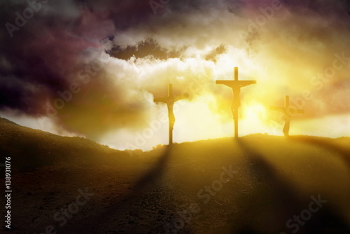 Fotografie, Obraz Jesus passion and God blessing before resurrection