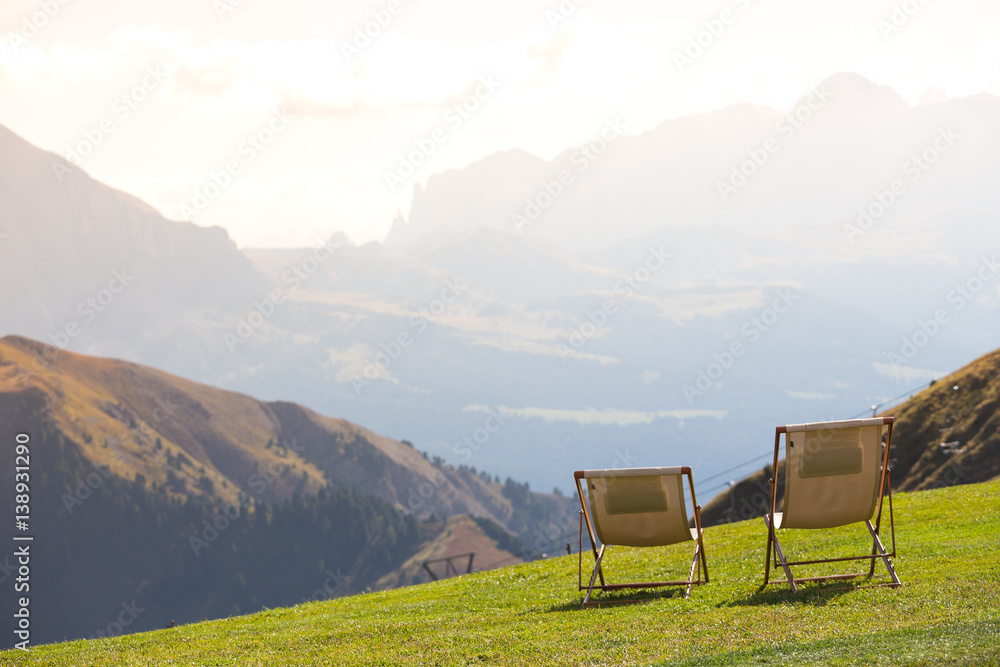 two chairs in the mountains two chairs in the mountains