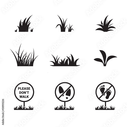Grass icon set