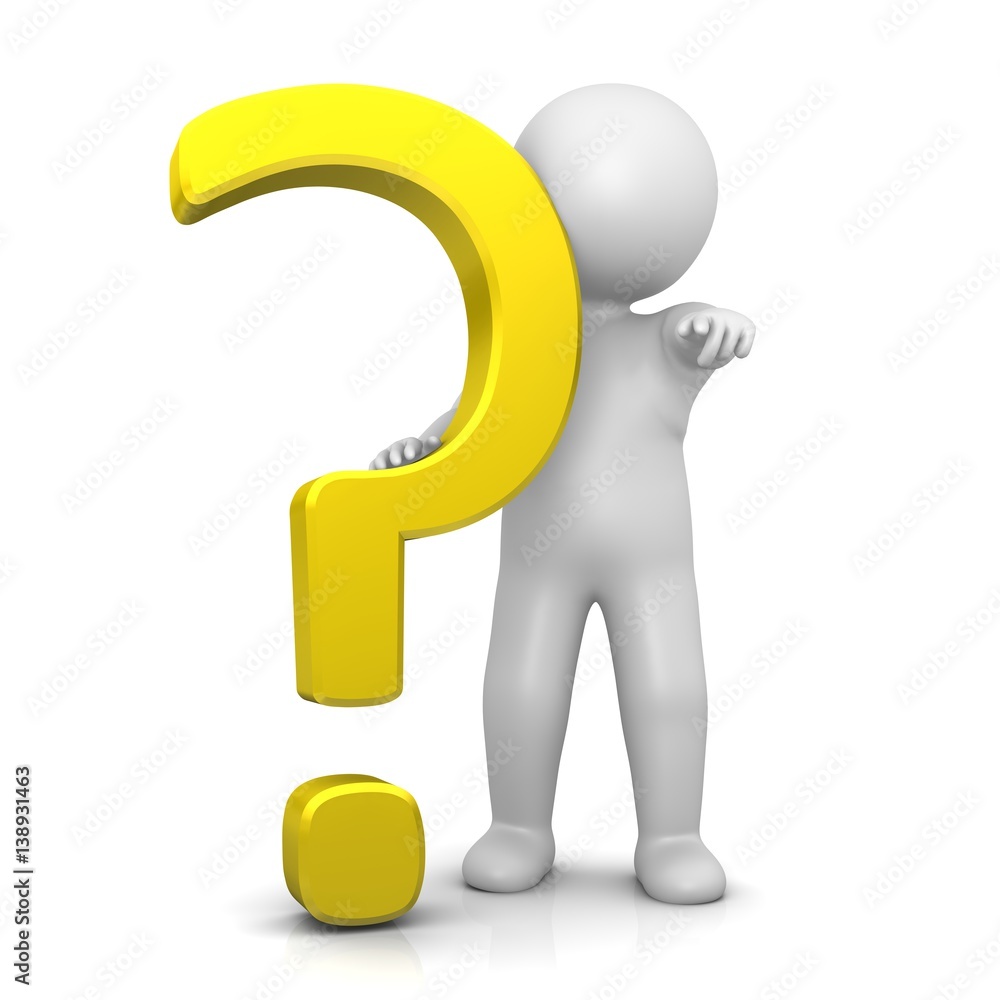question mark stickman yellow 3d isolated smybol question mark stickman yellow 3d isolated smybol