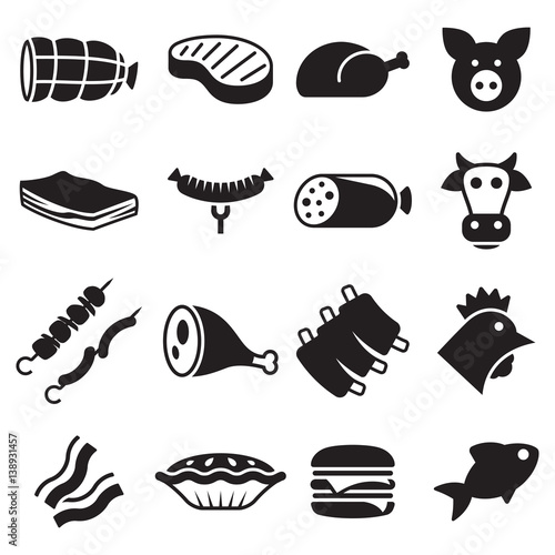 Meat icons set