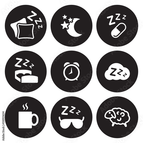 Sleeping icons set