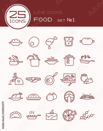 Line icons food set №1