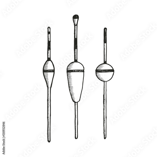 fishing floats set sketch
