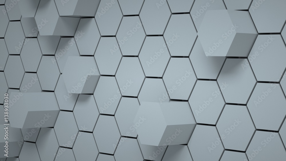 Abstract gray hexagonal background, 3 d render Abstract gray hexagonal background, 3 d render