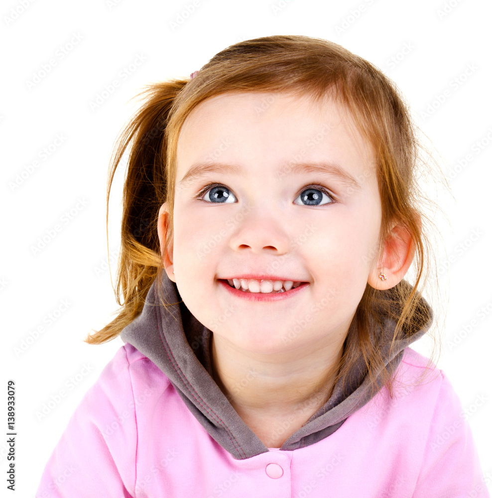 Portrait of smiling cute little girl isolated Portrait of smiling cute little girl isolated
