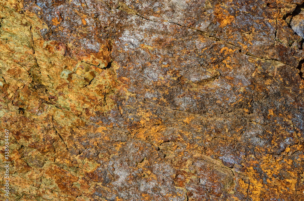 Basalt rocks with iron elements and impurities Basalt rocks with iron elements and impurities