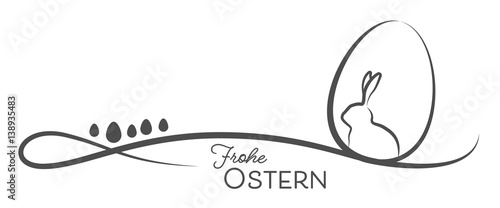 Grußkarte mit Ostermotiv - Hase im Ei (in Grau)