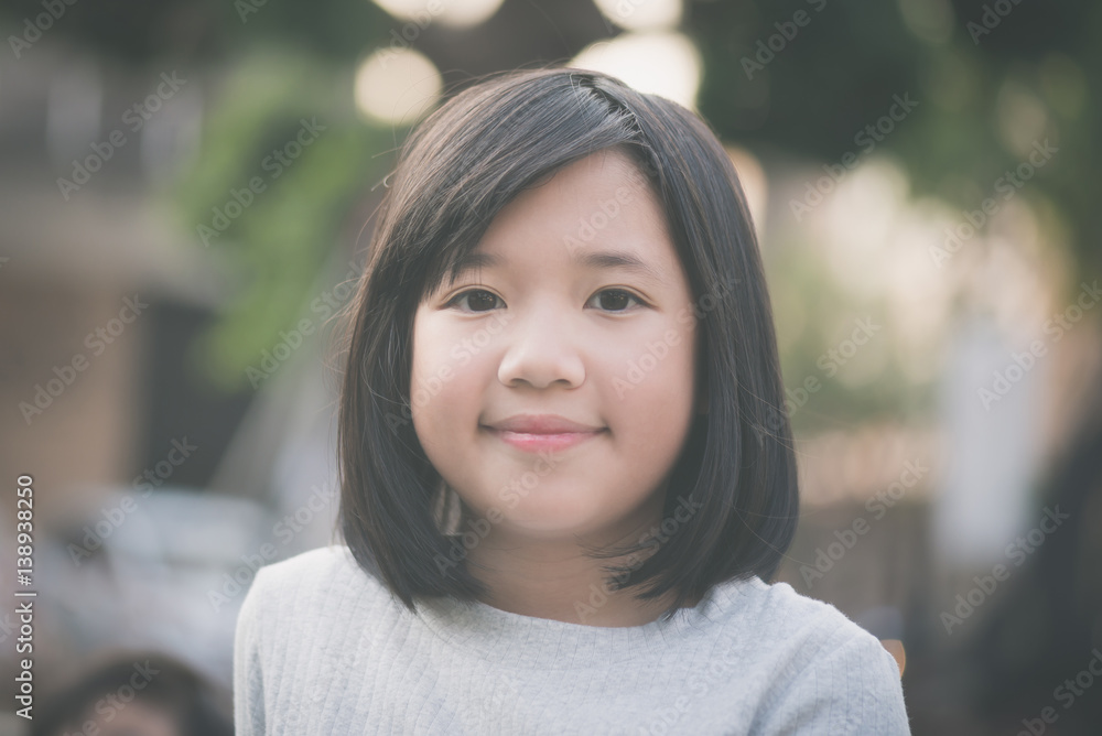 little asian girl having fun