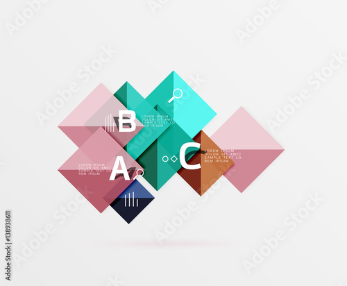 Free Download Glossy squares with text, abstract geometric design concept - GFXLoad