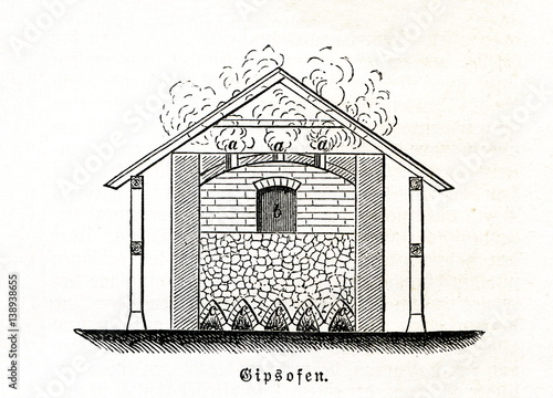 Gypsum kiln (from Meyers Lexikon, 1895, 7/587) photo