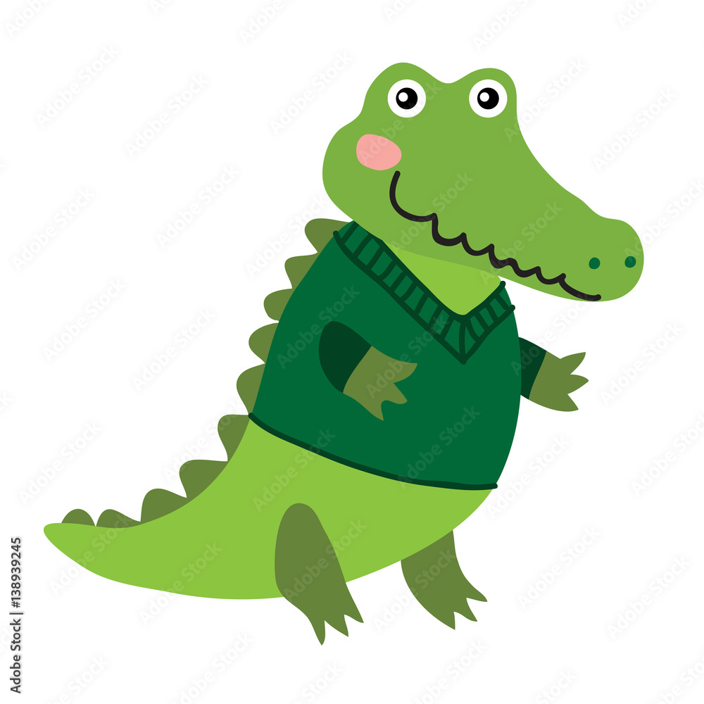 Fototapeta premium Cute cartoon crocodile