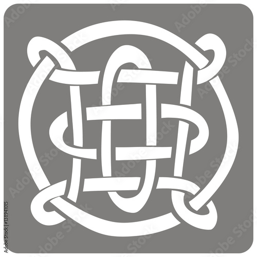 monochrome icon with Celtic art and ethnic ornaments for your design