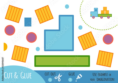 Education paper game for children, Lorry