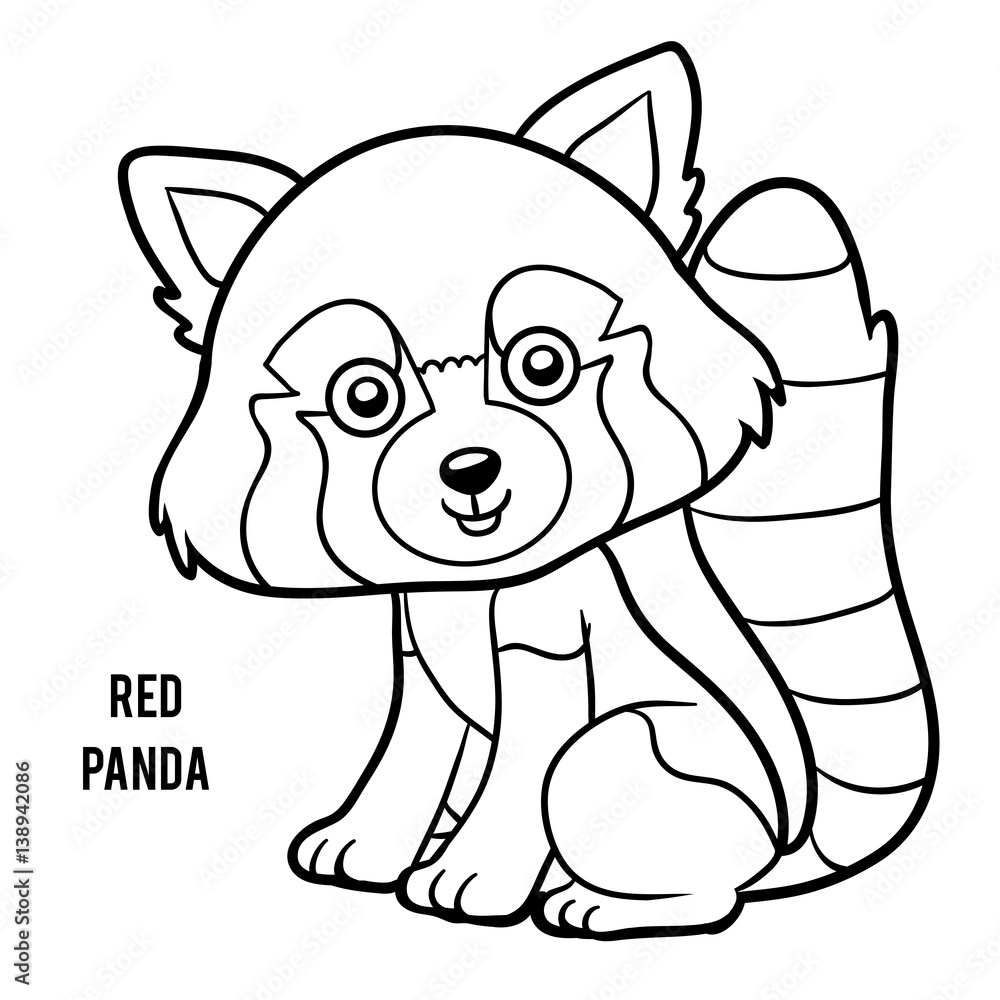 Coloring book, Red panda Stock Vector | Adobe Stock