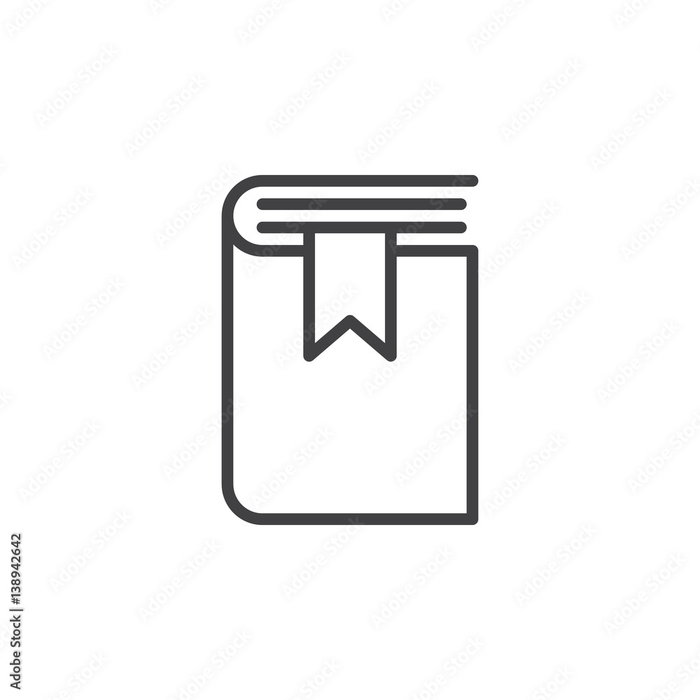 Book bookmark line icon, outline vector sign, linear style pictogram isolated on white. Symbol, logo illustration. Editable stroke. Pixel perfect Book bookmark line icon, outline vector sign, linear style pictogram isolated on white. Symbol, logo illustration. Editable stroke. Pixel perfect
