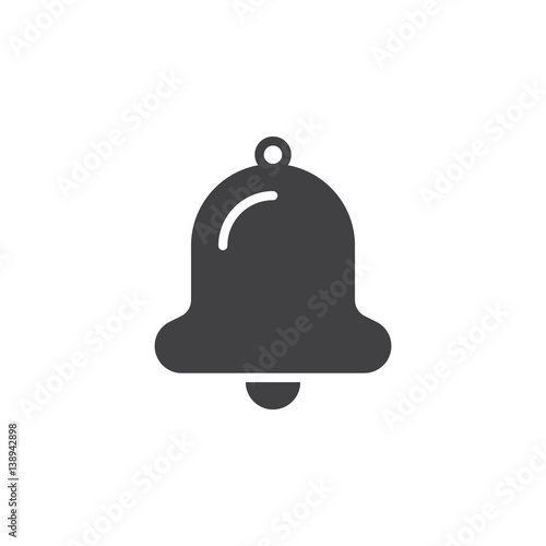 Bell icon vector, filled flat sign, solid pictogram isolated on white. Alarm, notification symbol, logo illustration. Pixel perfect