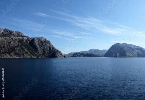 Stunning view of fjords and mountainous landscape on sunny day © Ben R