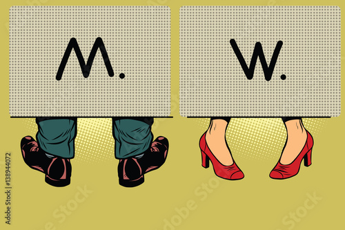 Male and female toilet