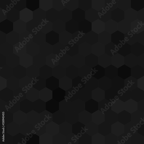 Hexagonal black seamless pattern