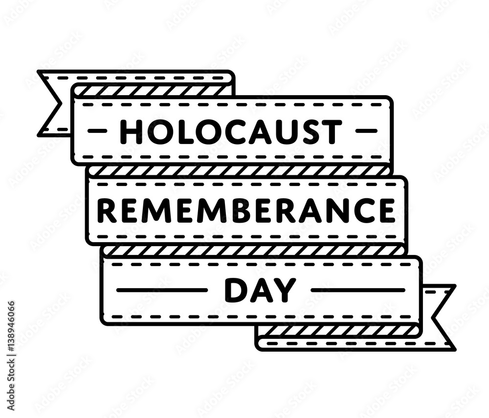Holocaust Remembrance Day emblem isolated vector illustration on white