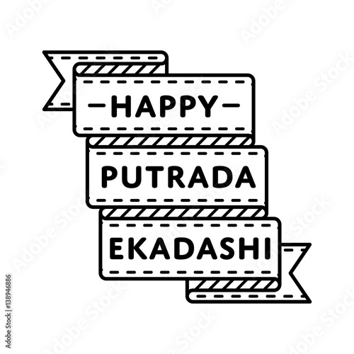 Happy Putrada Ekadashi day emblem isolated vector illustration on white background. 8 january indian religious holiday event label, greeting card decoration graphic element photo