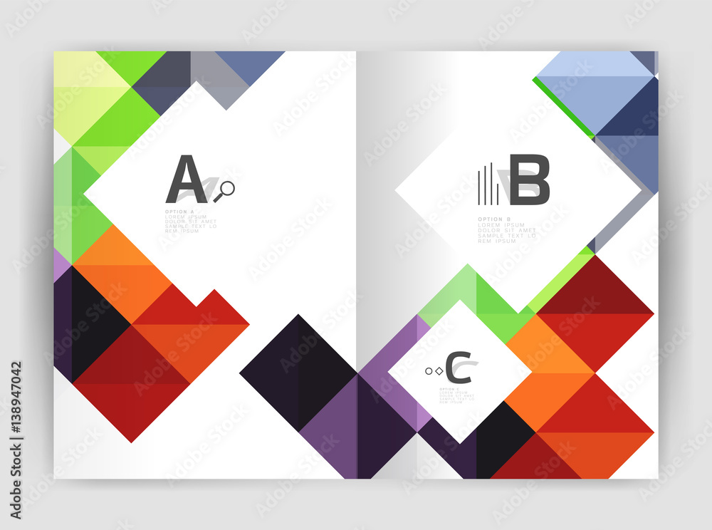 Modern minimalistic geometrical square business leaflet template Modern minimalistic geometrical square business leaflet template