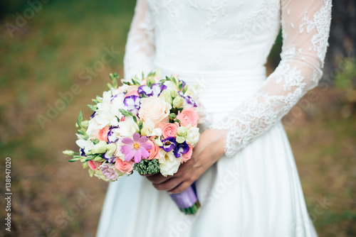 wedding bouquet with summer flowers