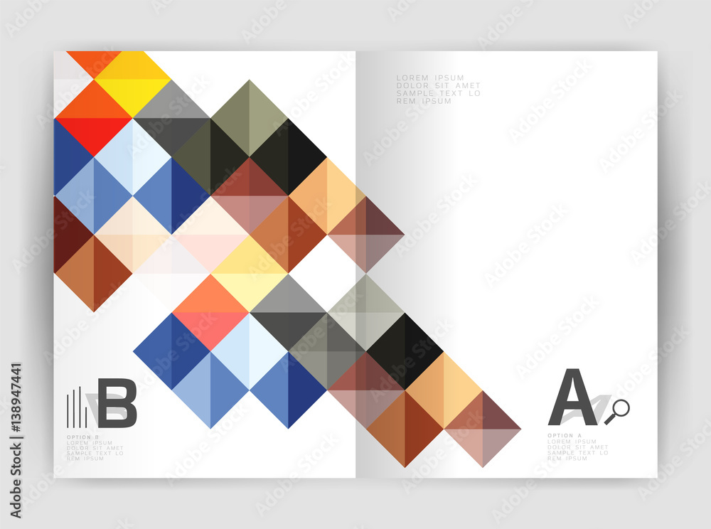 Modern minimalistic geometrical square business leaflet template Modern minimalistic geometrical square business leaflet template