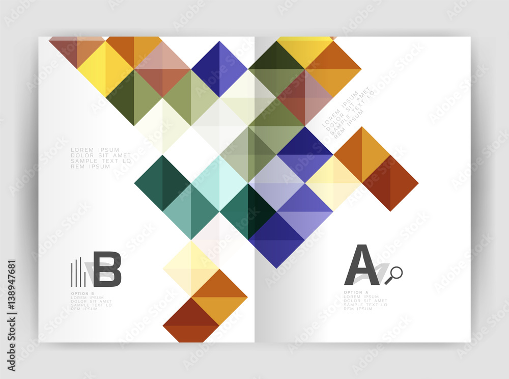 Modern minimalistic geometrical square business leaflet template Modern minimalistic geometrical square business leaflet template