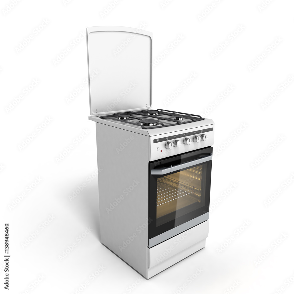 gas stove 3d render isolated on a white background gas stove 3d render isolated on a white background