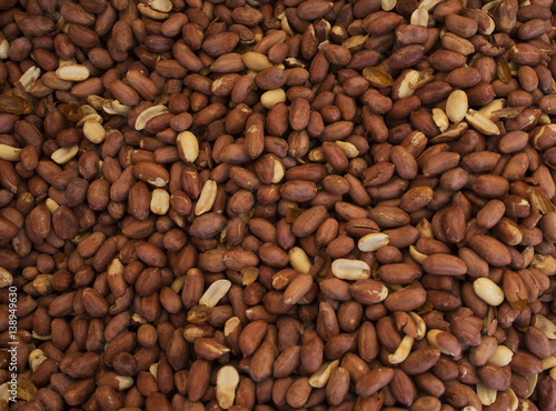 Peanut. Peanuts background. peanut sale on the market. It can be used as background food (selective focus)