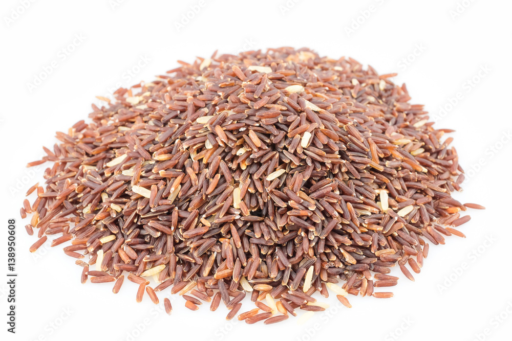 Germinated brown rice isolated on white background. GABA rice. Germinated brown rice isolated on white background. GABA rice.