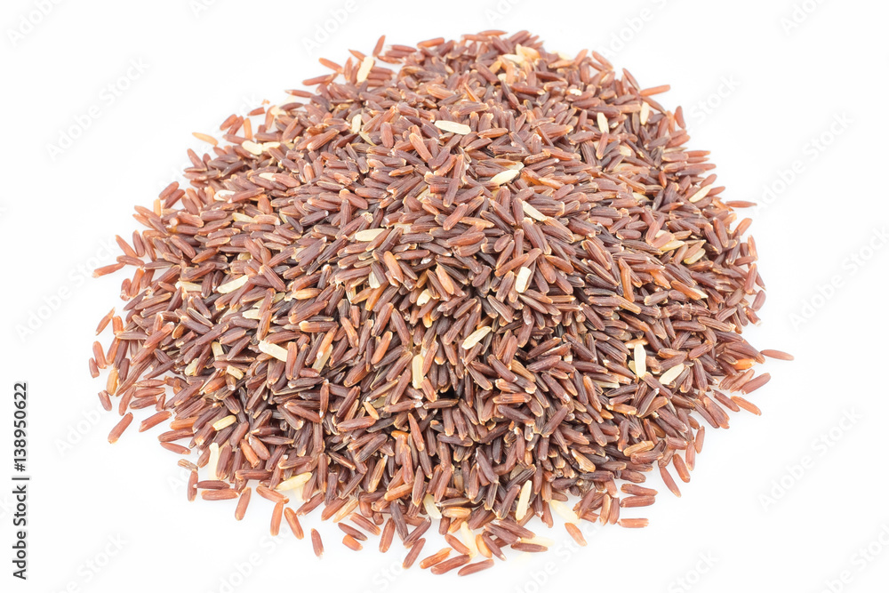 Germinated brown rice isolated on white background. GABA rice. Germinated brown rice isolated on white background. GABA rice.