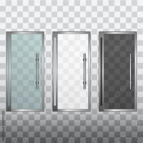 Glass doors isolated on transparent background. Vector